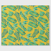 Elegant Gold Blauwgroen Foliage Leaf Pattern Gift Cadeaupapier (Vlak)