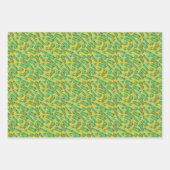 Elegant Gold Blauwgroen Foliage Leaf Pattern Inpakpapier Vel (Voorkant 3)