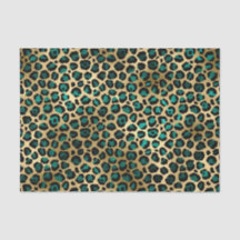 Elegant Gold Blauwgroen Leopard Animal Print