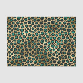 Elegant Gold Blauwgroen Leopard Animal Print Tissuepapier