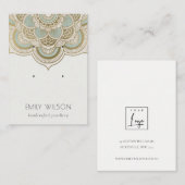 Elegant  Gold Blauwgroen Mandala 2 Veroorbaar beel Visitekaartje (Voorkant / Achterkant)