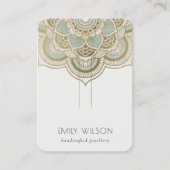 Elegant  Gold Blauwgroen Mandala Hairpin Display Visitekaartje (Voorkant)