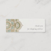 Elegant  Gold Blauwgroen Mandala Hartelijk dank Mini Visitekaartje (Voorkant)
