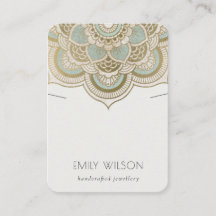 Elegant  Gold Blauwgroen Mandala Ketting Display