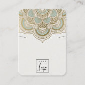 Elegant  Gold Blauwgroen Mandala Ketting Display Visitekaartje (Voorkant)