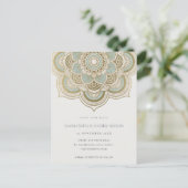 Elegant Gold Blauwgroen Mandala Opslaan datum Briefkaart (Staand voorkant)