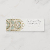Elegant  Gold Blauwgroen Mandala Veroorbaar beelds Mini Visitekaartje (Voorkant)
