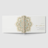 Elegant  Gold Blauwgroen Mandala Wedding Gastenboek (Volledig)