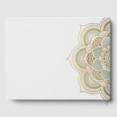 Elegant  Gold Blauwgroen Mandala Wedding Gastenboek (Achterkant)