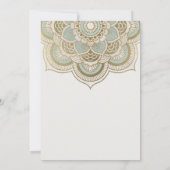 Elegant  Gold Blauwgroen Mandala Wedding Invite Bedankkaart (Achterkant)
