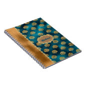 Elegant Gold Blauwgroen metalen schappen Persoonli Notitieboek (Rechterzijde)