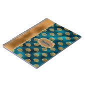 Elegant Gold Blauwgroen metalen schappen Persoonli Notitieboek (Linkerzijde)