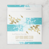 Elegant Gold Blauwgroen onderzeese vissen Elke dag Plaatskaartje (Buitenkant ongevouwen)