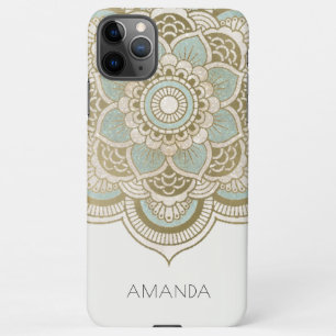 Elegant  Gold Blauwgroen Turquoise Mandala iPhone 11Pro Max Hoesje