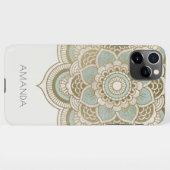 Elegant  Gold Blauwgroen Turquoise Mandala iPhone Hoesje (Achterkant horizontaal)