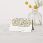 Elegant  Gold Blauwgroen Turquoise Mandala Wedding Plaatskaartje (Achterkant)