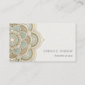 Elegant  Gold Blauwgroen Turquoise Mandala Wedding Plaatskaartje (Voorkant)