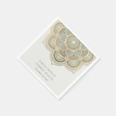 Elegant  Gold Blauwgroen Turquoise Mandala Wedding Servet (Hoek)
