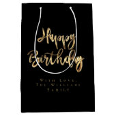 Elegant Gold Blik Blisterdag Zwart Medium Cadeauzakje (Voorkant)