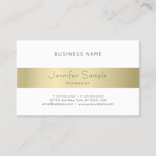 Elegant Gold Blik Modern Professional Minimaal Visitekaartje (Voorkant)