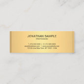 Elegant Gold Blik Moderne Eenvoudige Sjabloon Prac Mini Visitekaartje (Achterkant)