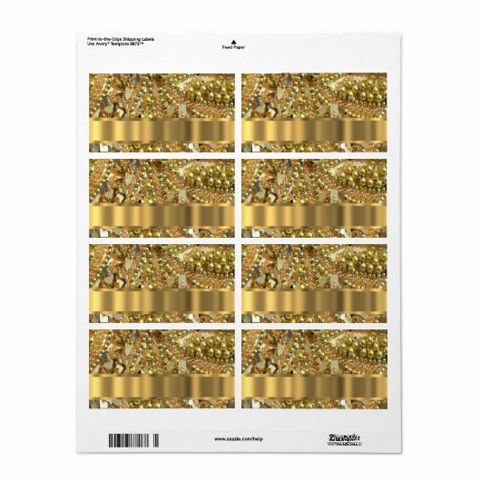 Elegant gold bling etiket (Full Sheet)