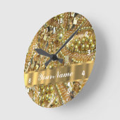Elegant gold bling ronde klok (Hoek)