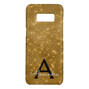 Elegant Gold Bling Sparkle Monogram Naam Case-Mate Samsung Galaxy S8 Hoesje