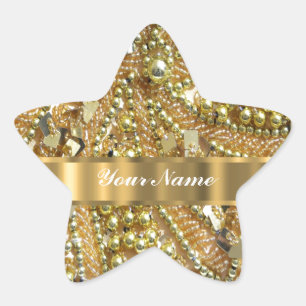 Elegant gold bling ster sticker
