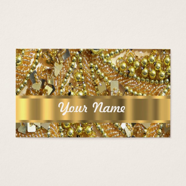 Elegant gold bling visitekaartje (Voorkant)