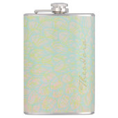 Elegant Gold Blue Abstract Floral Heupfles (Voorkant)