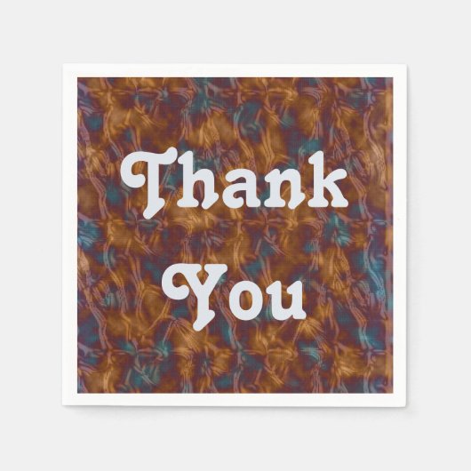 Elegant Gold Blue Bedankt. Servet (Voorkant)