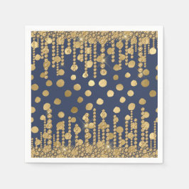 Elegant Gold Blue Bling  glam Servet