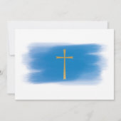 Elegant Gold & Blue Boy Christening Kaart (Achterkant)