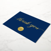 Elegant Gold Blue Business Bedankt Folie Feestdagenkaart (Gedraaid)