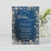 Elegant Gold Blue Company kerst Kaart (Staand voorkant)