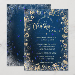 Elegant Gold Blue Company kerst Kaart