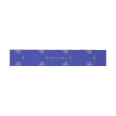 Elegant Gold & Blue Damask bruiloft Belly Band Uitnodigingen Wikkel (Vlak)