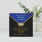 Elegant Gold Blue Dames op zaterdag Kaart (Staand voorkant)