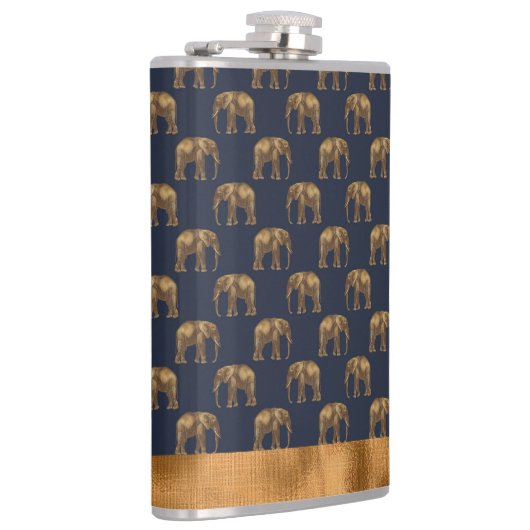 Elegant Gold Blue Elephant Chic  Cool Heupfles (Rechts)