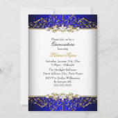 Elegant Gold Blue  Glamor Quinceanera Kaart (Achterkant)