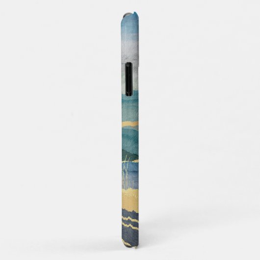 Elegant Gold Blue Landscape Art Case-Mate iPhone Case (Achterkant/rechts)