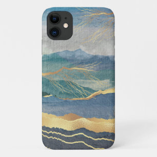 Elegant Gold Blue Landscape Art Case-Mate iPhone Case