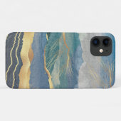 Elegant Gold Blue Landscape Art Case-Mate iPhone Case (Achterkant (horizontaal))