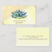 Elegant Gold Blue Lotus Visitekaartje (Voorkant / Achterkant)