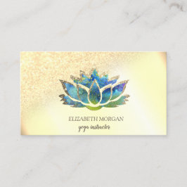 Elegant Gold Blue Lotus Visitekaartje