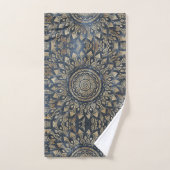 Elegant Gold Blue Mandala Floral Bad Handdoek (Handdoek)