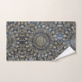Elegant Gold Blue Mandala Floral Bad Handdoek (Handdoek)