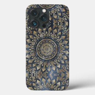 Elegant Gold Blue Mandala Floral Case-Mate iPhone Case