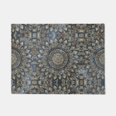 Elegant Gold Blue Mandala Floral Deurmat (Voorkant)